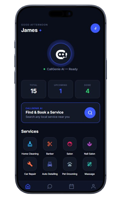 CallGenie home screen